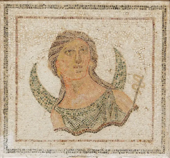 Framed Print : Luna, Goddess of the Moon. Roman Mosaic, 3rd cen. AD. Creator: Classical Antiquities Framed Print : Luna, Goddess of the Moon. Roman Mosaic, 3rd cen. AD. Creator: Classical Antiquities
