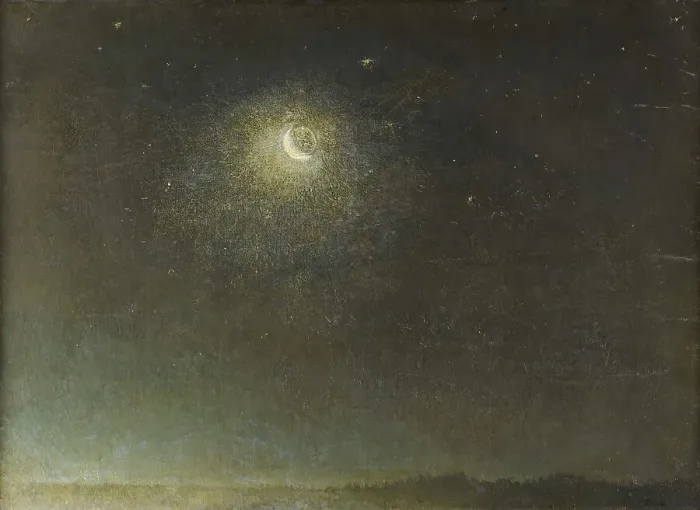 Framed Print : Luna mancante avanti l'alba (Waning moon before dawn), 1871. Creator: Palizzi; Filippo (1818-1899) Framed Print : Luna mancante avanti l'alba (Waning moon before dawn), 1871. Creator: Palizzi; Filippo (1818-1899)