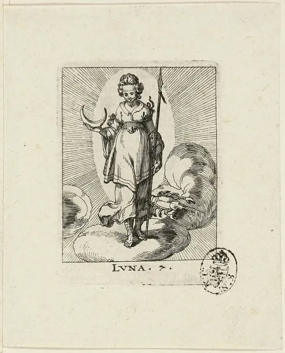 Framed Print : Luna, plate seven from Der VII Planeten, n.d. Creator: Conrad Meyer Framed Print : Luna, plate seven from Der VII Planeten, n.d. Creator: Conrad Meyer