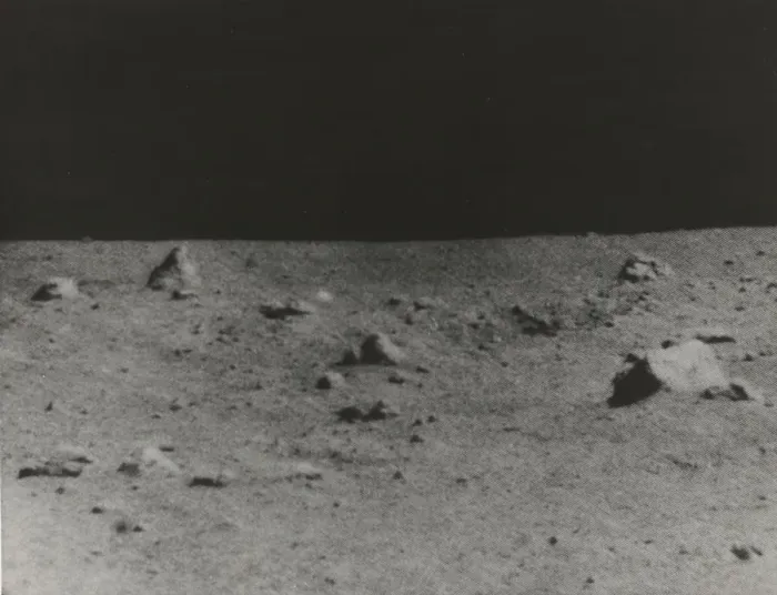 Framed Print : [Lunar Surface Photographed by Surveyor V], 1967. Creator: NASA