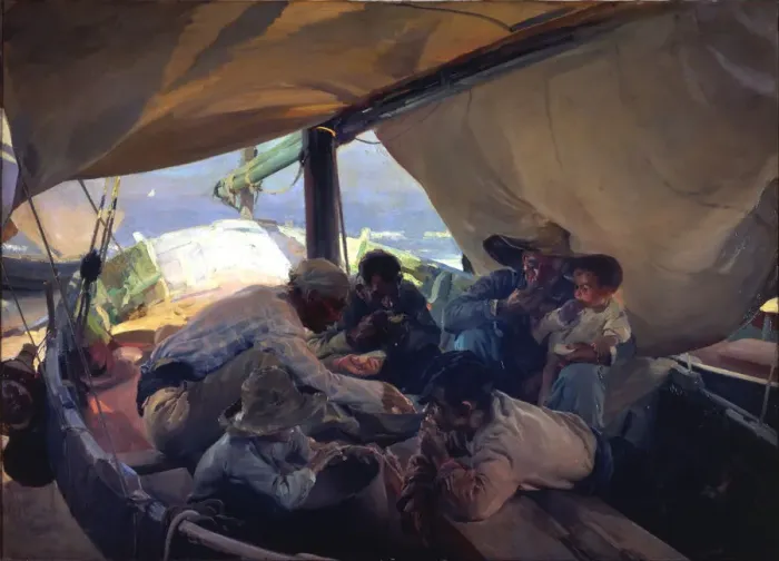 Framed Print : Lunch on the boat. Artist: Sorolla y Bastida, Joaquin (1863-1923) Framed Print : Lunch on the boat. Artist: Sorolla y Bastida, Joaquin (1863-1923)