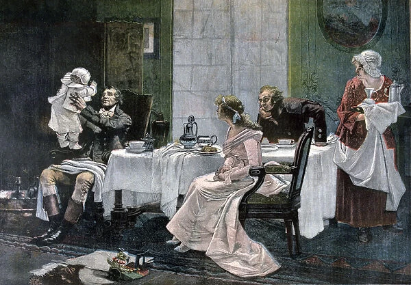 The luncheon of Camille Desmoulins, 1892. Artist: Leopold Flameng