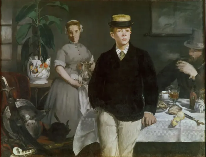 Framed Print : Luncheon in the Studio, 1868. Artist: Manet, Edouard (1832-1883) Framed Print : Luncheon in the Studio, 1868. Artist: Manet, Edouard (1832-1883)