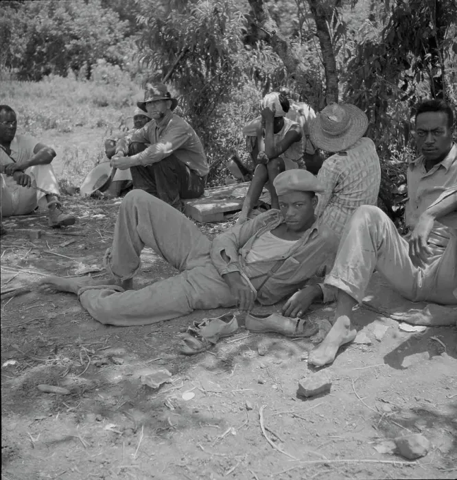 Framed Print : Lunchtime for cotton hoers, Mississippi Delta, 1937. Creator: Dorothea Lange Framed Print : Lunchtime for cotton hoers, Mississippi Delta, 1937. Creator: Dorothea Lange
