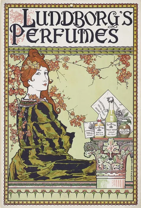 Framed Print : Lundborg's perfumes, 1894. Creator: Rhead; Louis John (1858-1926) Framed Print : Lundborg's perfumes, 1894. Creator: Rhead; Louis John (1858-1926)