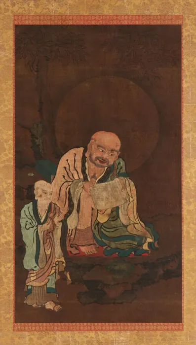 Framed Print : A Luohan and an attendant, Ming dynasty, 1368-1644. Creator: Unknown Framed Print : A Luohan and an attendant, Ming dynasty, 1368-1644. Creator: Unknown