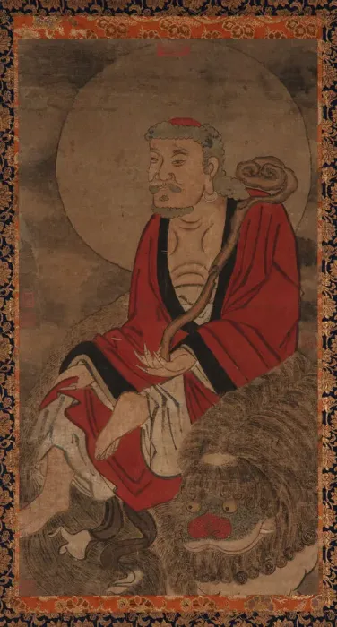 Framed Print : Luohan and lion, Ming dynasty, 1368-1644. Creator: Unknown Framed Print : Luohan and lion, Ming dynasty, 1368-1644. Creator: Unknown