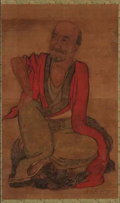 Framed Print : Luohan on a Water Buffalo Skin, Late Ming or early Qing dynasty, 17th century