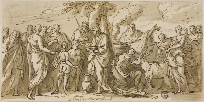 Framed Print : Lupercalia (recto), and Sketches of Figures (verso), n. d. Creator: Sir James Thornhill Framed Print : Lupercalia (recto), and Sketches of Figures (verso), n. d. Creator: Sir James Thornhill