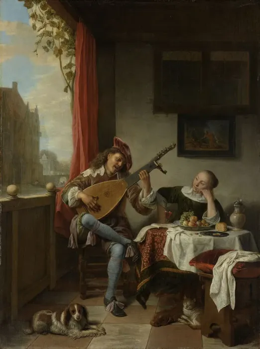 Framed Print : The Lute Player, 1661. Artist: Sorgh, Hendrik Maertensz (c. 1610-1670) Framed Print : The Lute Player, 1661. Artist: Sorgh, Hendrik Maertensz (c. 1610-1670)