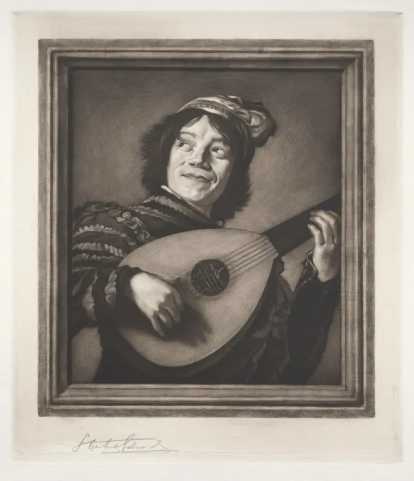 Framed Print : The Lute Player, 19th-20th century. Creator: Samuel Arlent-Edwards (American, 1862-1938) Framed Print : The Lute Player, 19th-20th century. Creator: Samuel Arlent-Edwards (American, 1862-1938)