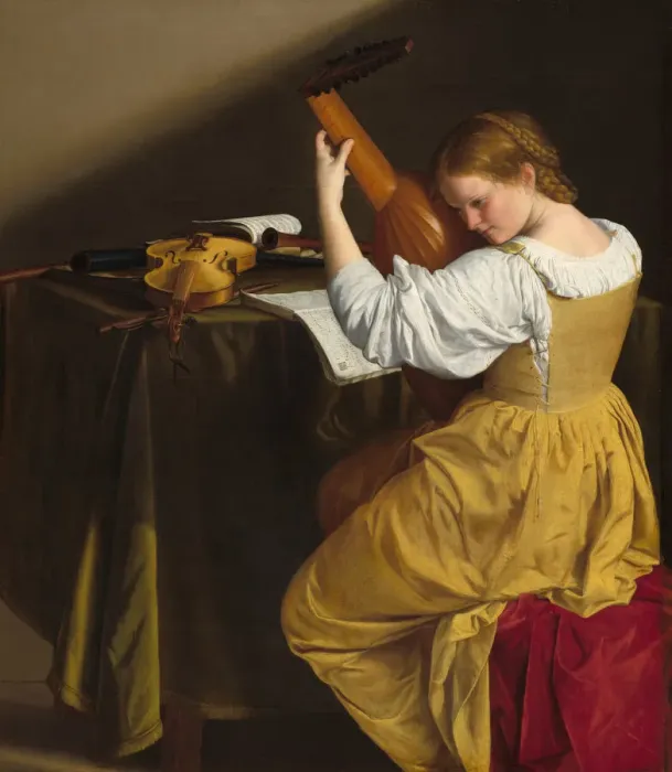 Framed Print : The Lute Player, c. 1612 / 1620. Creator: Orazio Gentileschi Framed Print : The Lute Player, c. 1612 / 1620. Creator: Orazio Gentileschi