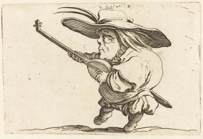 Framed Print : The Lute Player, c. 1622. Creator: Jacques Callot Framed Print : The Lute Player, c. 1622. Creator: Jacques Callot