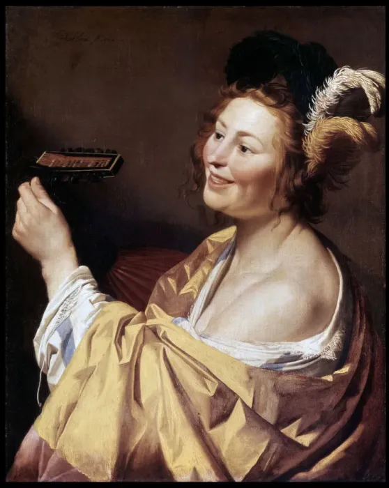 Framed Print : The Luteplayer, 1624. Artist: Gerrit van Honthorst Framed Print : The Luteplayer, 1624. Artist: Gerrit van Honthorst
