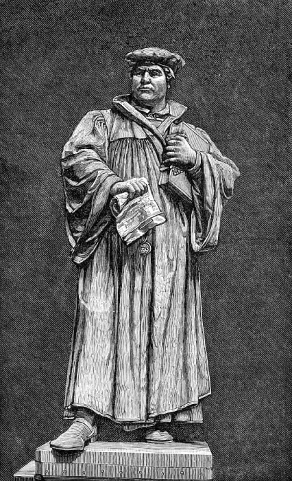 Framed Print : The Luther Celebration in Germany: the statue of Luther at Eisleben, 1883. Creator: Unknown Framed Print : The Luther Celebration in Germany: the statue of Luther at Eisleben, 1883. Creator: Unknown