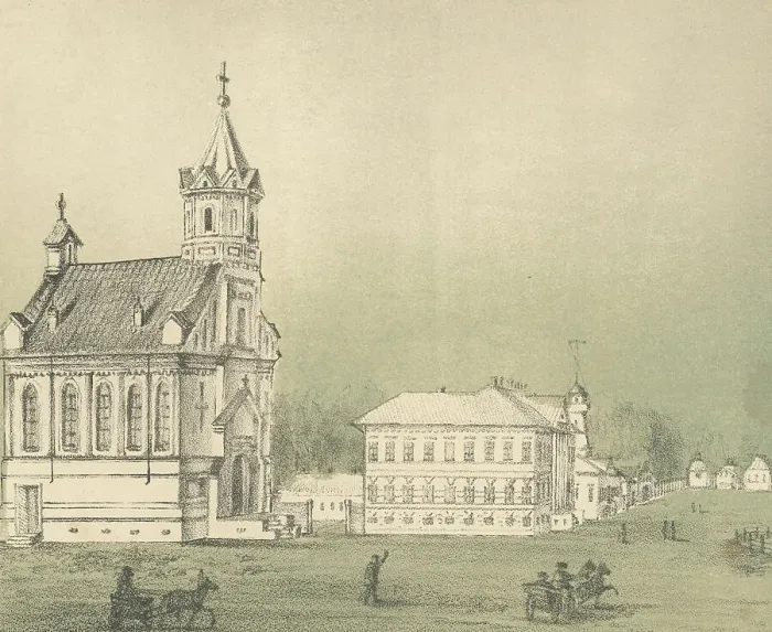 Framed Print : Lutheran Church and Offices, 1871. Creators: M Kolosov, J Rogulin Framed Print : Lutheran Church and Offices, 1871. Creators: M Kolosov, J Rogulin