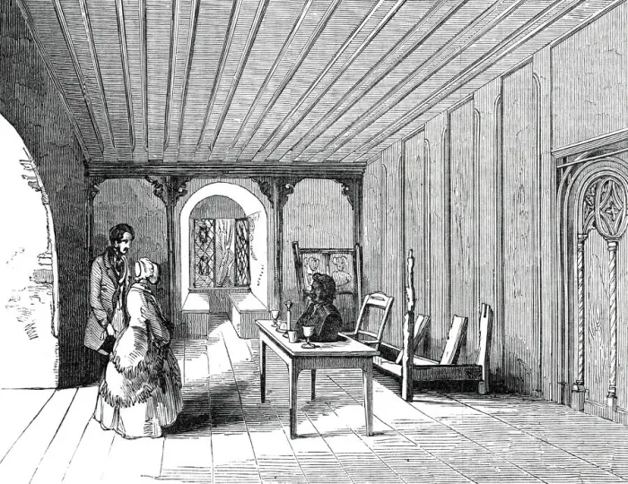 Framed Print : Luthers Bed-room, in the Citadel of Coburg, 1845. Creator: Unknown Framed Print : Luthers Bed-room, in the Citadel of Coburg, 1845. Creator: Unknown