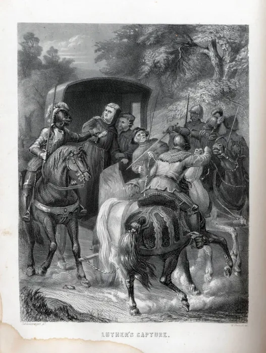 Framed Print : Luthers Capture, 1882. Artist: Schweissinger, G. (active End of 19th cen. ) Framed Print : Luthers Capture, 1882. Artist: Schweissinger, G. (active End of 19th cen. )