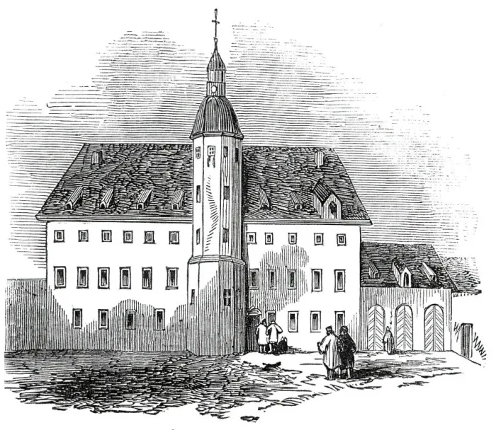 Framed Print : Luthers House, at Wittenberg, 1845. Creator: Unknown Framed Print : Luthers House, at Wittenberg, 1845. Creator: Unknown