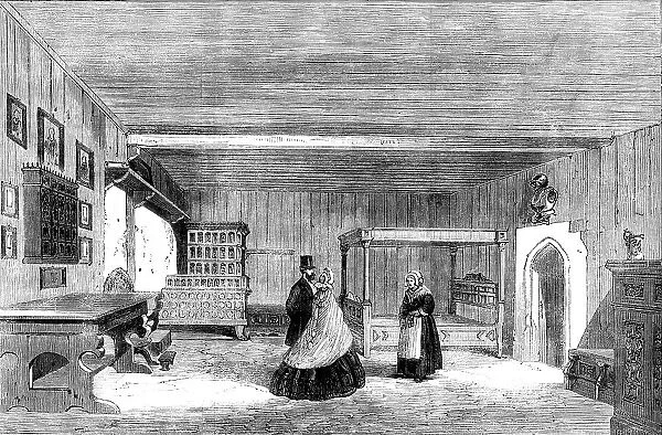 Luther's room at the Wartburg - from a sketch by our special artist, 1862. Creator: Unknown