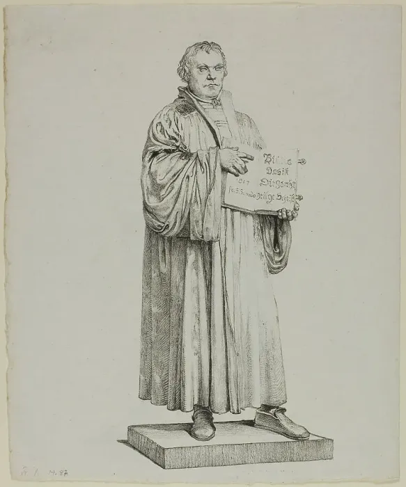 Framed Print : Luther's Statue in Wittenberg, 1822. Creator: Johann Gottfried Schadow Framed Print : Luther's Statue in Wittenberg, 1822. Creator: Johann Gottfried Schadow