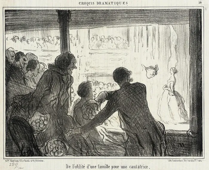 Framed Print : De l'utilité d'une famille pour une cantatrice, 1857. Creator: Honore Daumier Framed Print : De l'utilité d'une famille pour une cantatrice, 1857. Creator: Honore Daumier