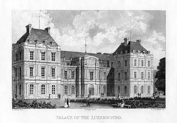 Luxembourg Palace, Paris, c1830. Artist: E I Roberts