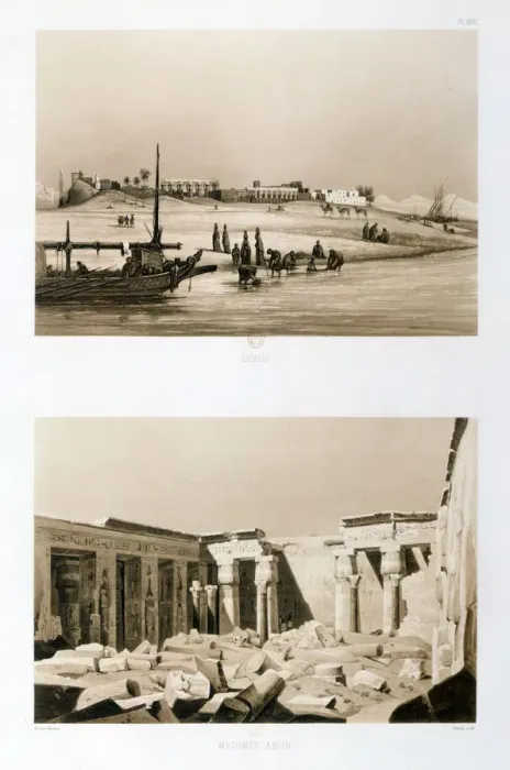 Framed Print : Luxor and Medinet Habu, Egypt, 1841. Artist: Hector Horeau