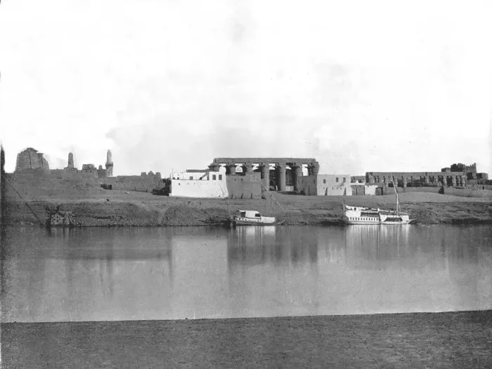 Framed Print : Luxor from the Nile, Egypt, 1895. Creator: W &s Ltd Framed Print : Luxor from the Nile, Egypt, 1895. Creator: W &s Ltd