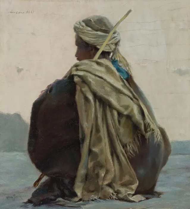 Framed Print : Luxor, seated Arab, three-quarters turned away, 1891. Creator: Henry Brokman Framed Print : Luxor, seated Arab, three-quarters turned away, 1891. Creator: Henry Brokman