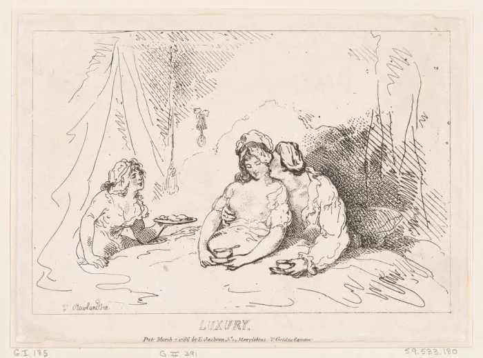 Framed Print : Luxury, March 7, 1786. March 7, 1786. Creator: Thomas Rowlandson Framed Print : Luxury, March 7, 1786. March 7, 1786. Creator: Thomas Rowlandson