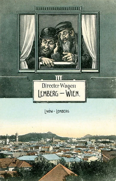 Lviv - Vienna. Anti-Semitic postcard, 1905