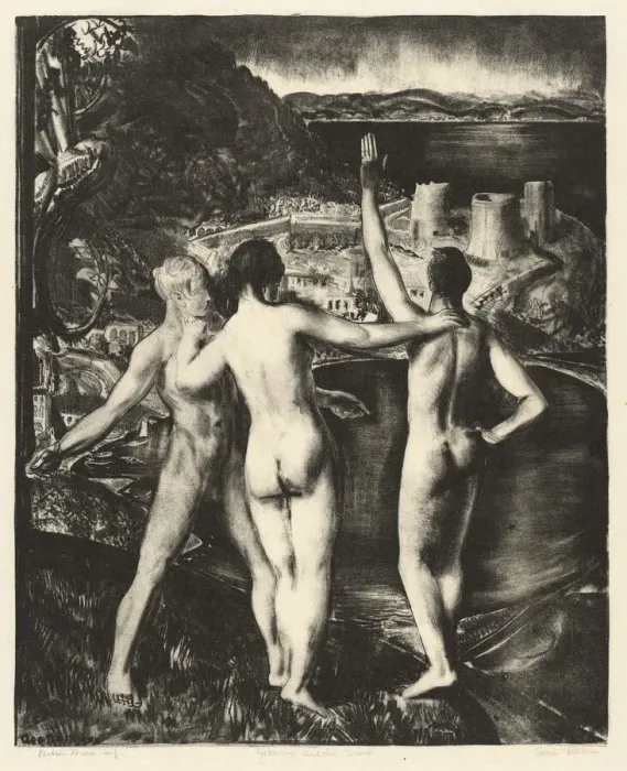 Framed Print : Lychnis and Her Sons, 1923. Creator: George Wesley Bellows Framed Print : Lychnis and Her Sons, 1923. Creator: George Wesley Bellows