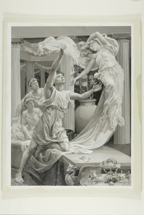 Framed Print : And Lycius Arms Were Empty of Delight, 1885. Creator: Will H. Low Framed Print : And Lycius Arms Were Empty of Delight, 1885. Creator: Will H. Low