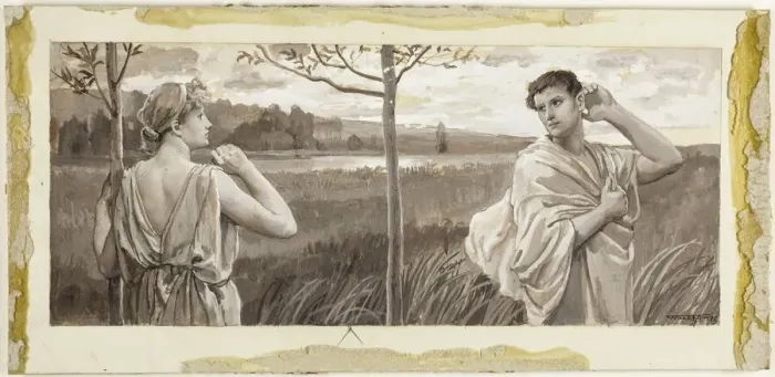 Framed Print : Lycius, Look Back, and Be Some Pity Shown, 1885. Creator: Will H. Low Framed Print : Lycius, Look Back, and Be Some Pity Shown, 1885. Creator: Will H. Low