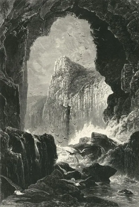 Framed Print : The Lydstep Caverns (South Wales), c1870 Framed Print : The Lydstep Caverns (South Wales), c1870
