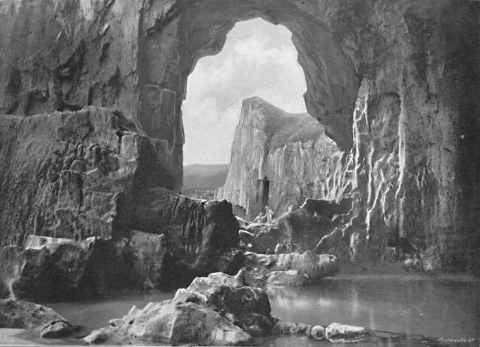Framed Print : Lydstep Natural Arch, Tenby, c1896. Artist: Harvey Barton Framed Print : Lydstep Natural Arch, Tenby, c1896. Artist: Harvey Barton