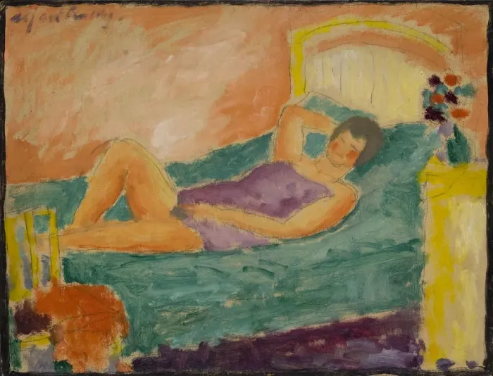 Framed Print : The Lying Girl, 1917. Artist: Javlensky, Alexei, von (1864-1941) Framed Print : The Lying Girl, 1917. Artist: Javlensky, Alexei, von (1864-1941)