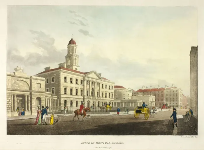 Framed Print : Lying-In Hospital - Dublin, published December 1795. Creator: James Malton Framed Print : Lying-In Hospital - Dublin, published December 1795. Creator: James Malton