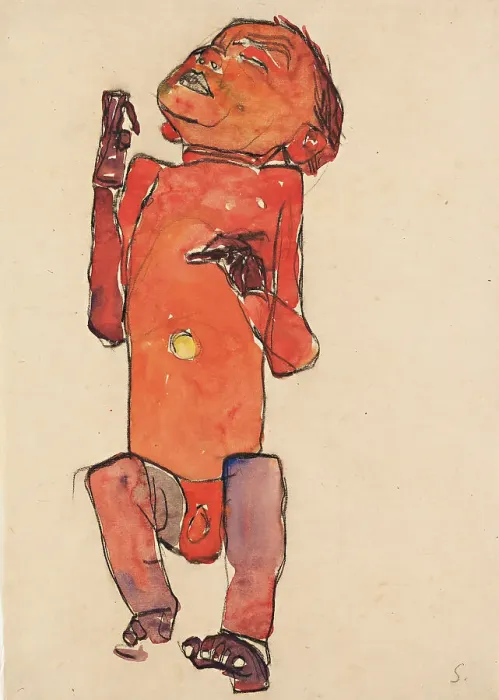 Framed Print : Lying Newborn, 1910. Creator: Schiele, Egon (1890-1918) Framed Print : Lying Newborn, 1910. Creator: Schiele, Egon (1890-1918)