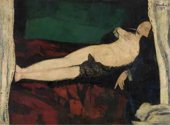 Framed Print : Lying Nude, 1927. Creator: Philibert Cockx Framed Print : Lying Nude, 1927. Creator: Philibert Cockx
