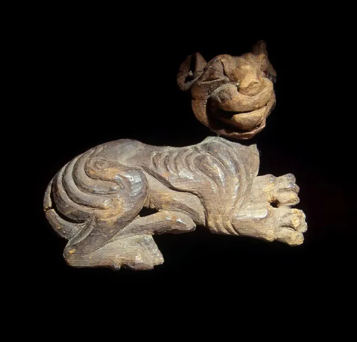 Framed Print : Lying Tiger. Plaque, 5th-4th century BC. Artist: Ancient Altaian, Pazyryk Burial Mounds Framed Print : Lying Tiger. Plaque, 5th-4th century BC. Artist: Ancient Altaian, Pazyryk Burial Mounds