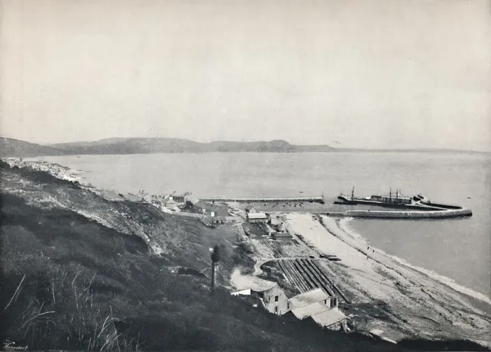 Framed Print : Lyme Regis - The Harbour, 1895 Framed Print : Lyme Regis - The Harbour, 1895