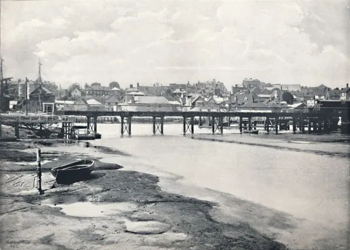 Framed Print : Lymington - The Bridge and the Town, From the River, 1895 Framed Print : Lymington - The Bridge and the Town, From the River, 1895