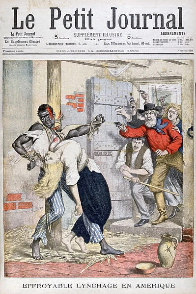 The Lynching in a prison of a black man and the assassination of a white woman tied to him, 1902