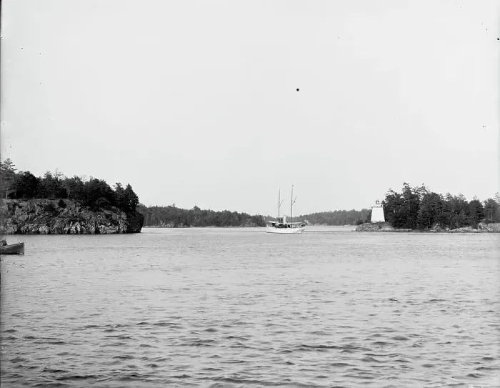 Framed Print : Lyndoc Light, Gananoque Narrows, Thousand Islands, N.Y. between 1900 and 1906. Creator: Unknown Framed Print : Lyndoc Light, Gananoque Narrows, Thousand Islands, N.Y. between 1900 and 1906. Creator: Unknown