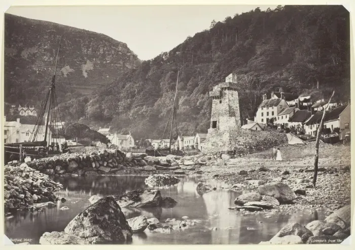 Framed Print : Lynmouth from the Sea, 1860 / 94. Creator: Francis Bedford Framed Print : Lynmouth from the Sea, 1860 / 94. Creator: Francis Bedford