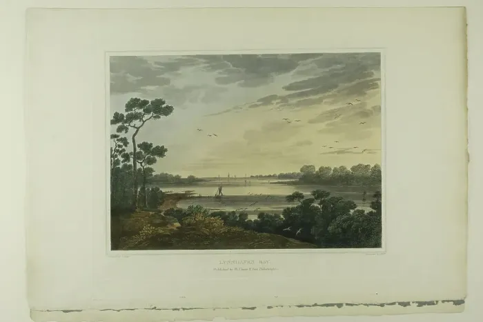 Framed Print : Lynnhaven Bay, plate one of the second number of Picturesque Views of American Scenery, 1819 / 21. Creator: John Hill Framed Print : Lynnhaven Bay, plate one of the second number of Picturesque Views of American Scenery, 1819 / 21. Creator: John Hill