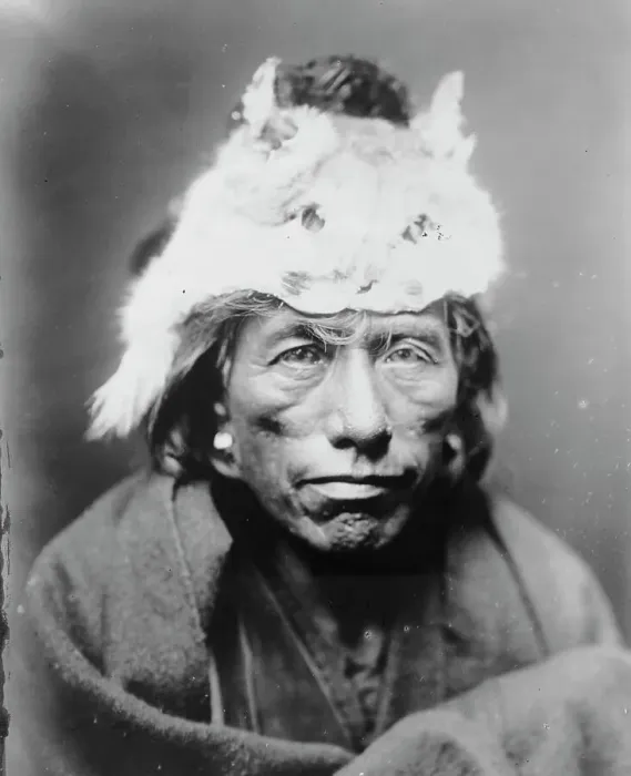 Framed Print : Lynx cap, c1905. Creator: Edward Sheriff Curtis Framed Print : Lynx cap, c1905. Creator: Edward Sheriff Curtis