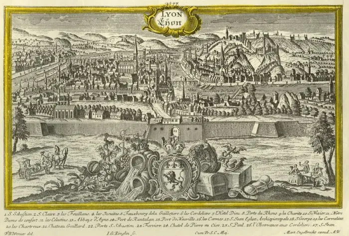 Framed Print : Lyon, c1740. Creator: Johann Georg Ringlin Framed Print : Lyon, c1740. Creator: Johann Georg Ringlin